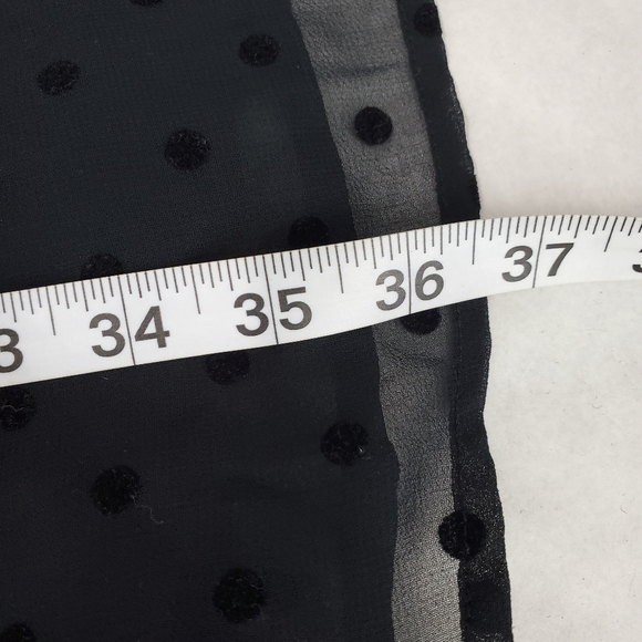 ModCloth Black Sheer Polka Dot Wednesday Adams Whimsy Goth Sweetheart Dress XS - Picture 10 of 11